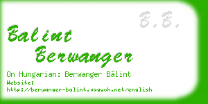 balint berwanger business card